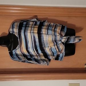 Women's M Multi Colored Alfani Sheer Polyester Chiffon Blouse